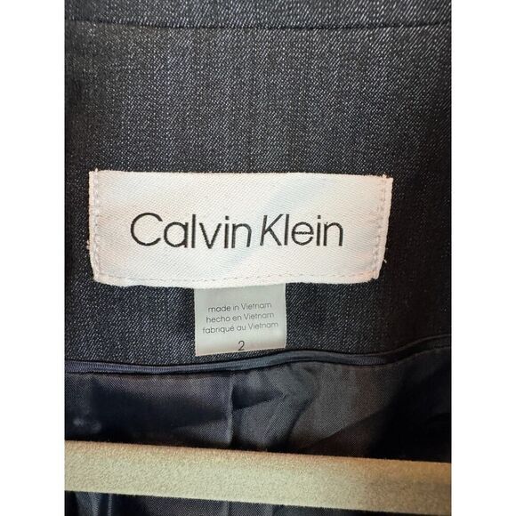 CALVIN KLEIN dark blue classic career jacket blazer size 2 NWOT - Picture 3 of 11